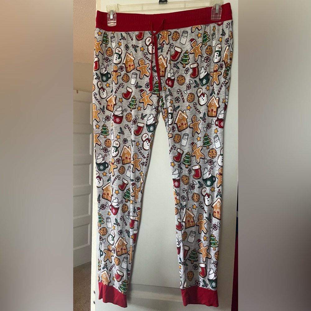 Little Sleepies Gray Pajama Bottoms with Festive Print